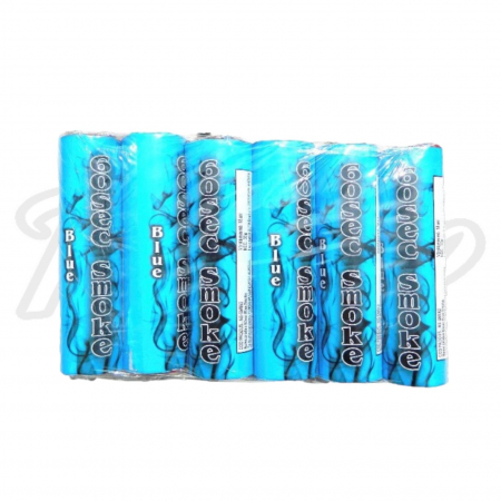 FUMIGENE COLORATE - Fumigene albastre cu inel gender reveal - set 6 buc