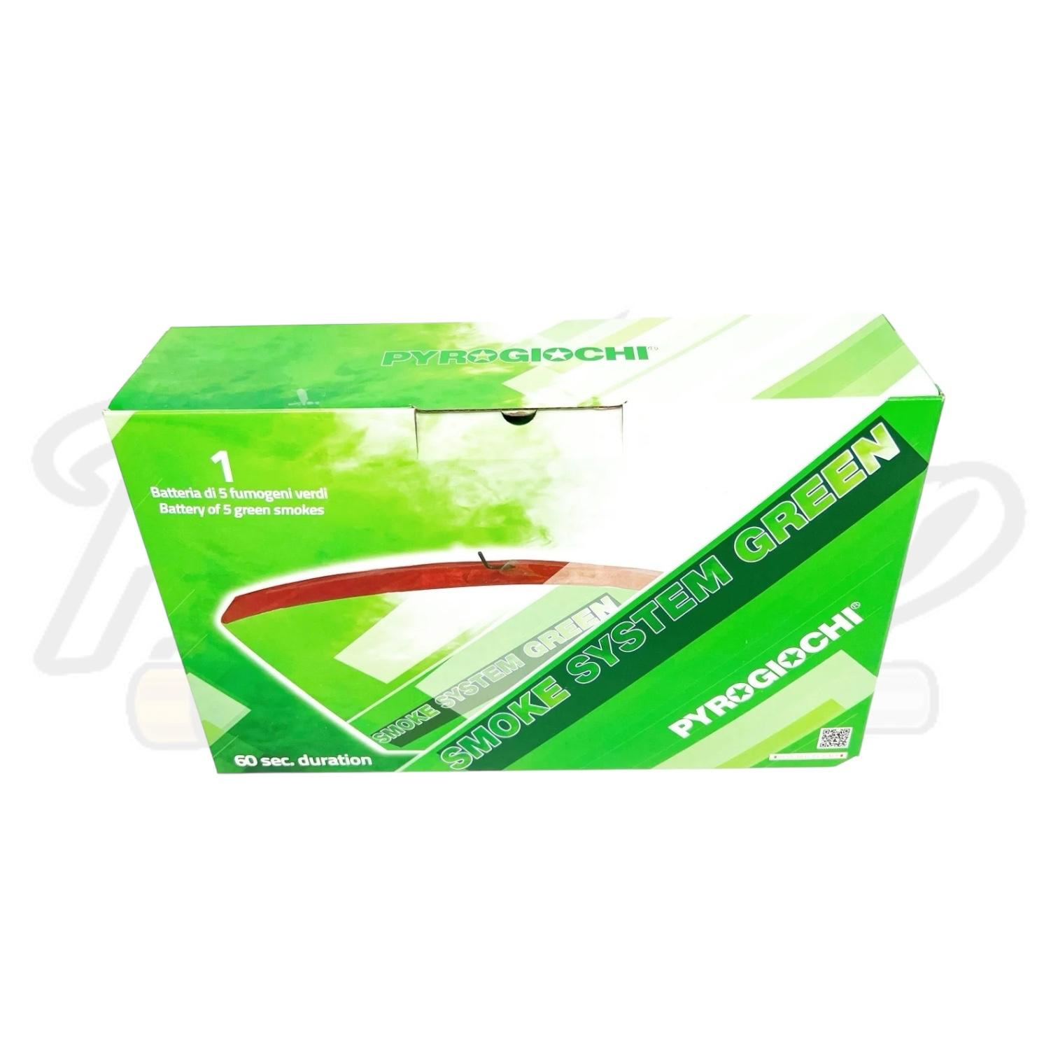 Baterie profesionala de fumigene colorate, Pyrogiochi, 18 ani+, Verde [1]