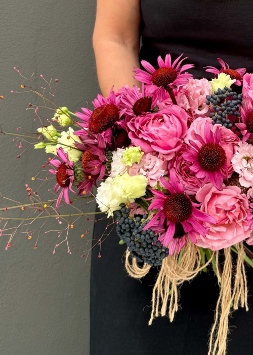 Buchet boem roz magenta romantic si delicat [2]