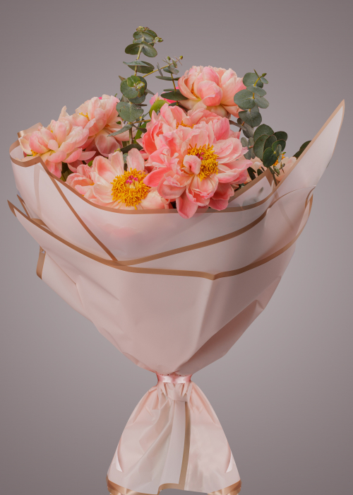 Buchet de bujori parfumati corai somon [4]