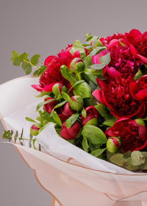Buchet de bujori grena parfumati romanesti [2]