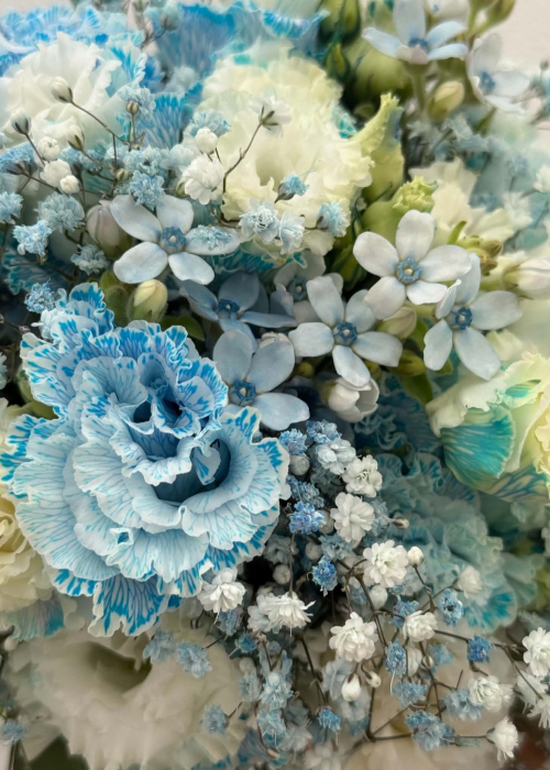Buchet de mireasa alb albastru [4]