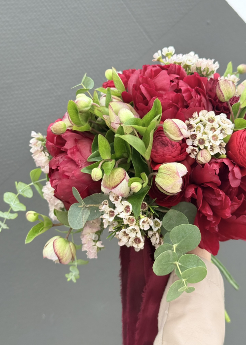 Buchet de mireasa / nasa rosu burgundy [11]