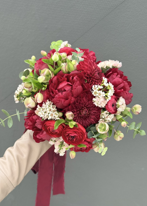 Buchet de mireasa / nasa rosu burgundy [4]
