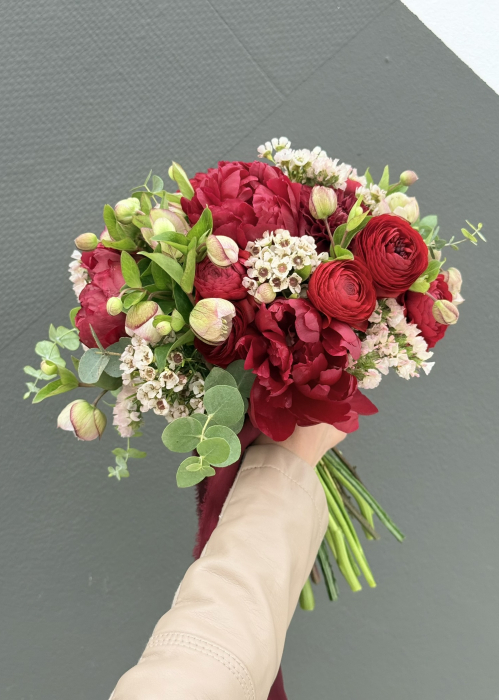 Buchet de mireasa / nasa rosu burgundy [6]