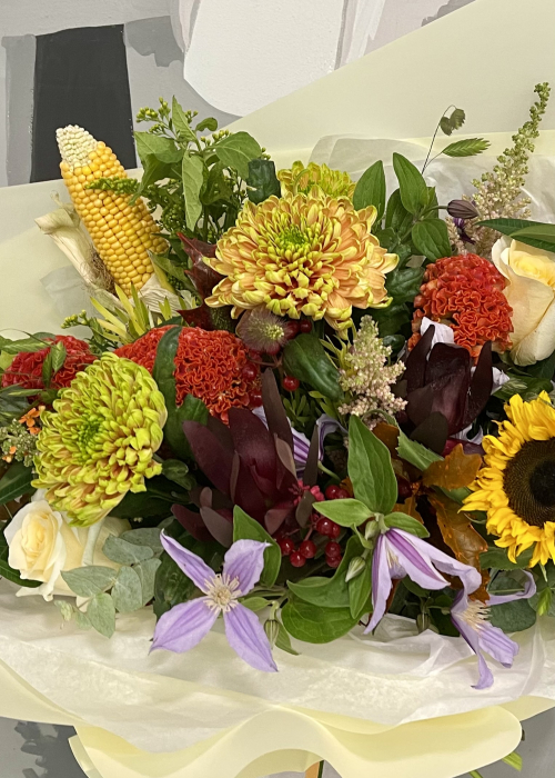 Buchet de toamna rustic cu stiulete de porumb [3]
