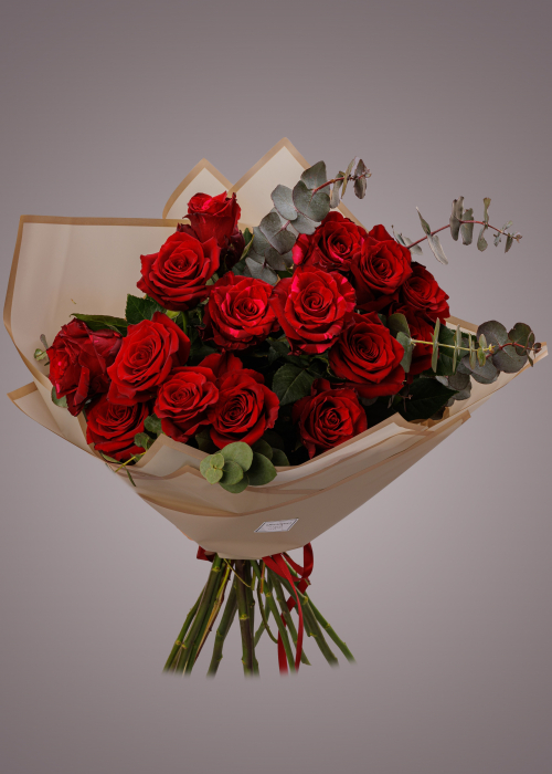 Buchet de trandafiri rosii I love you [4]