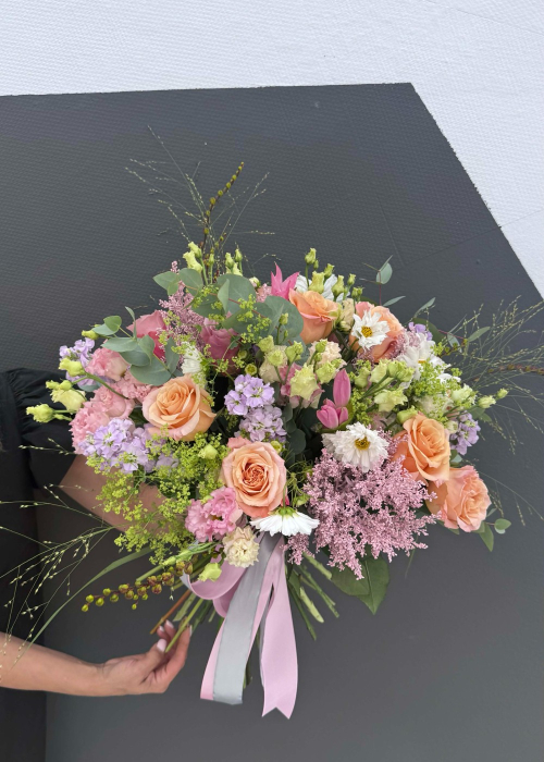 Buchet premium urias portocaliu violet [4]