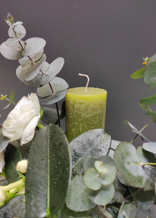 Lumanare de botez decorata cu flori de Iasomie de Madagascar [2]