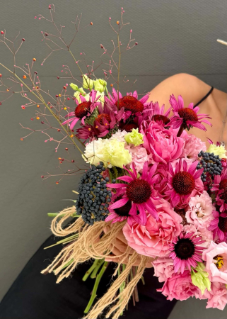 Buchet boem roz magenta romantic si delicat [3]