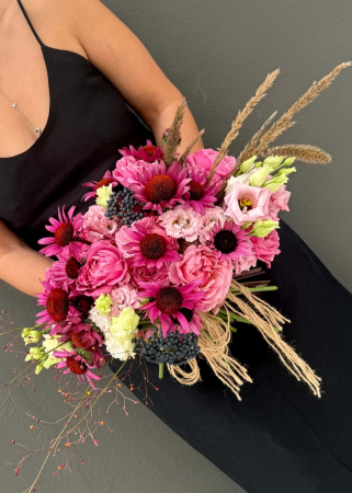 Buchet boem roz magenta romantic si delicat [5]