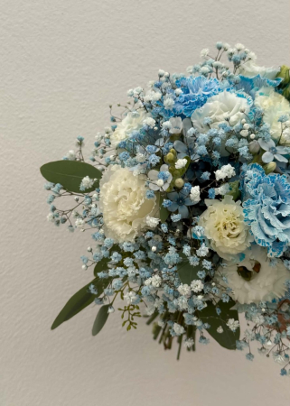 Buchet de mireasa alb albastru [4]