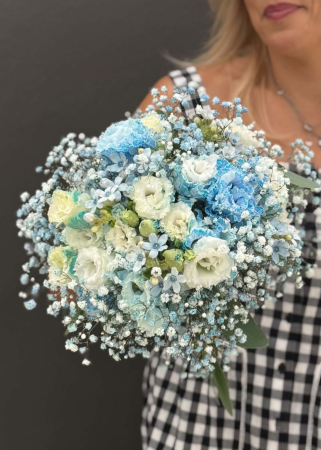 Buchet de mireasa alb albastru [1]