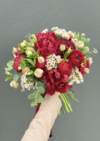Buchet de mireasa / nasa rosu burgundy [7]