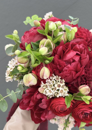 Buchet de mireasa / nasa rosu burgundy [1]