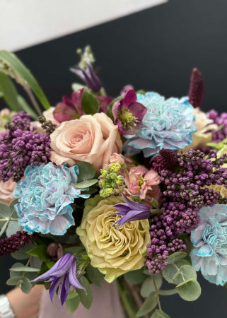 Buchet de nasa colorat bleu pastel mov grena [4]