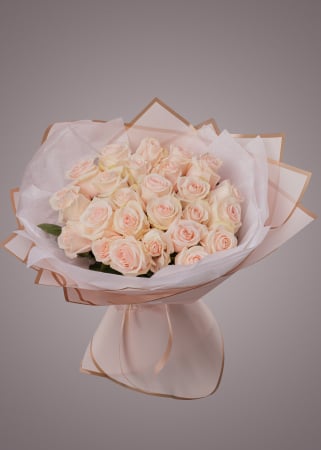 Buchet de trandafiri roz pudrat 25 fire [2]