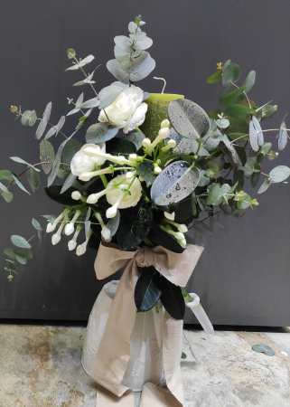 LUMANARI BOTEZ - Lumanare de botez decorata cu flori de Iasomie de Madagascar
