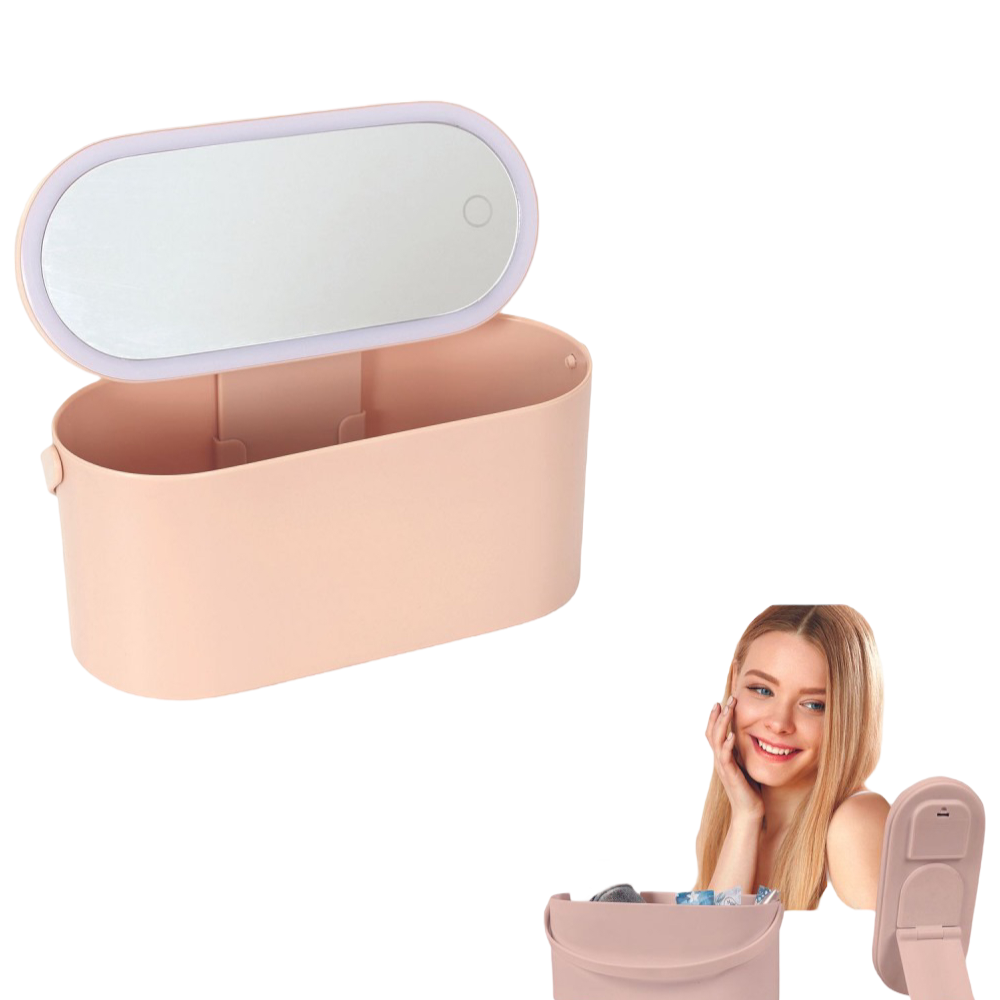 Oglinda iluminata led si cutie portabila pentru cosmetice [6]
