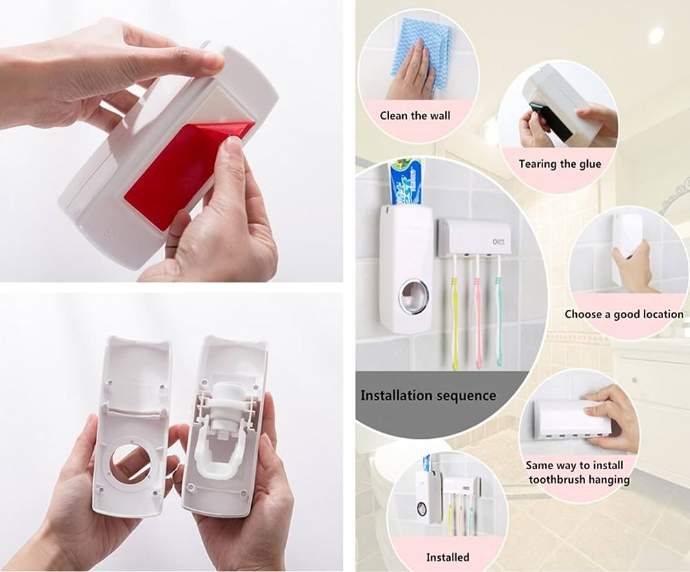 Dispenser pentru pasta de dinti si suport pentru 5 periute [5]