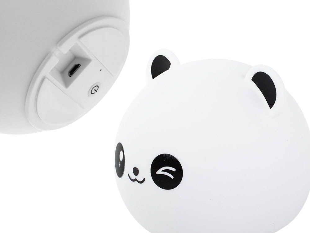 Lampa de veghe pentru copii rgb cu senzor tactil, telecomanda si incarcare usb, model panda [2]