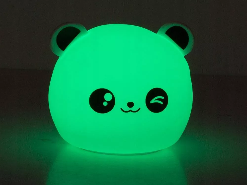 Lampa de veghe pentru copii rgb cu senzor tactil, telecomanda si incarcare usb, model panda [5]