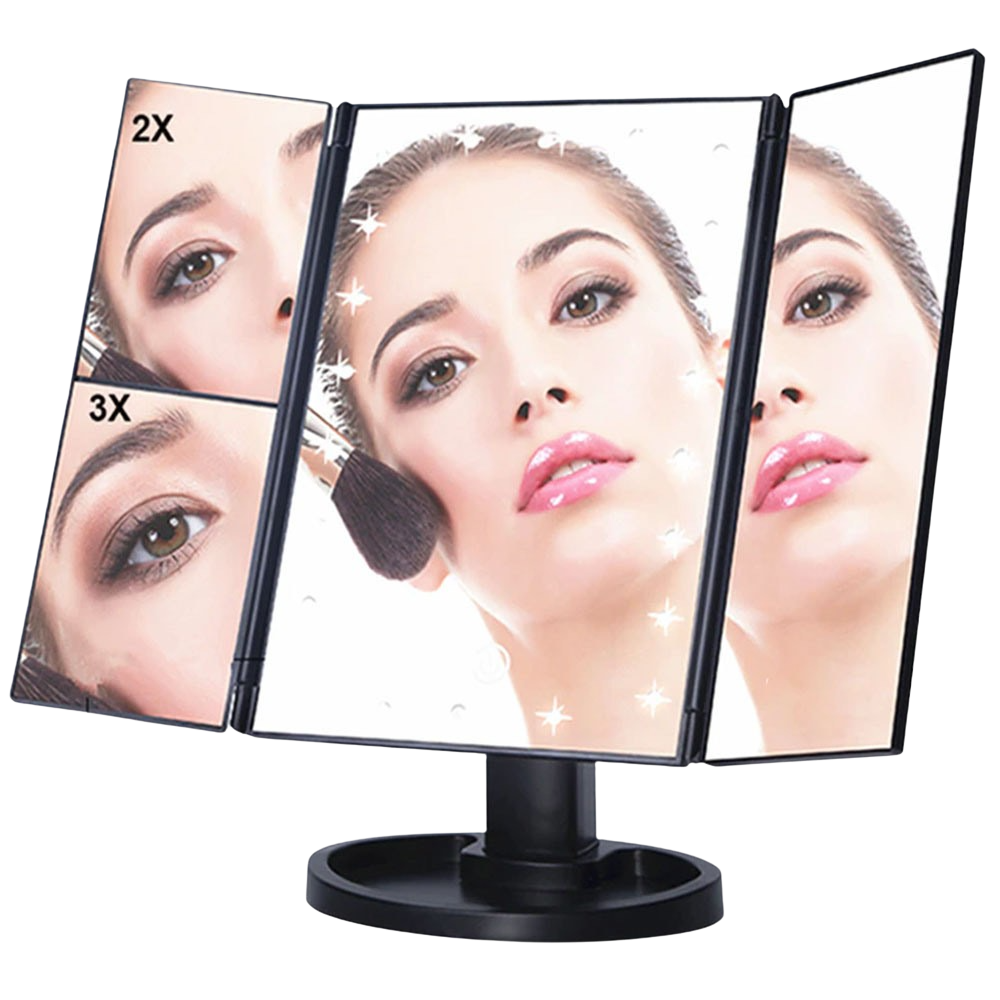 Oglinda cosmetica led cu deschidere laterala si zoom x2, x3 cu alimentare pe baterii sau cablu usb [5]