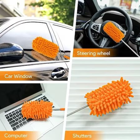 Pamatuf microfibra pentru praf cu maner telescopic, mov [7]