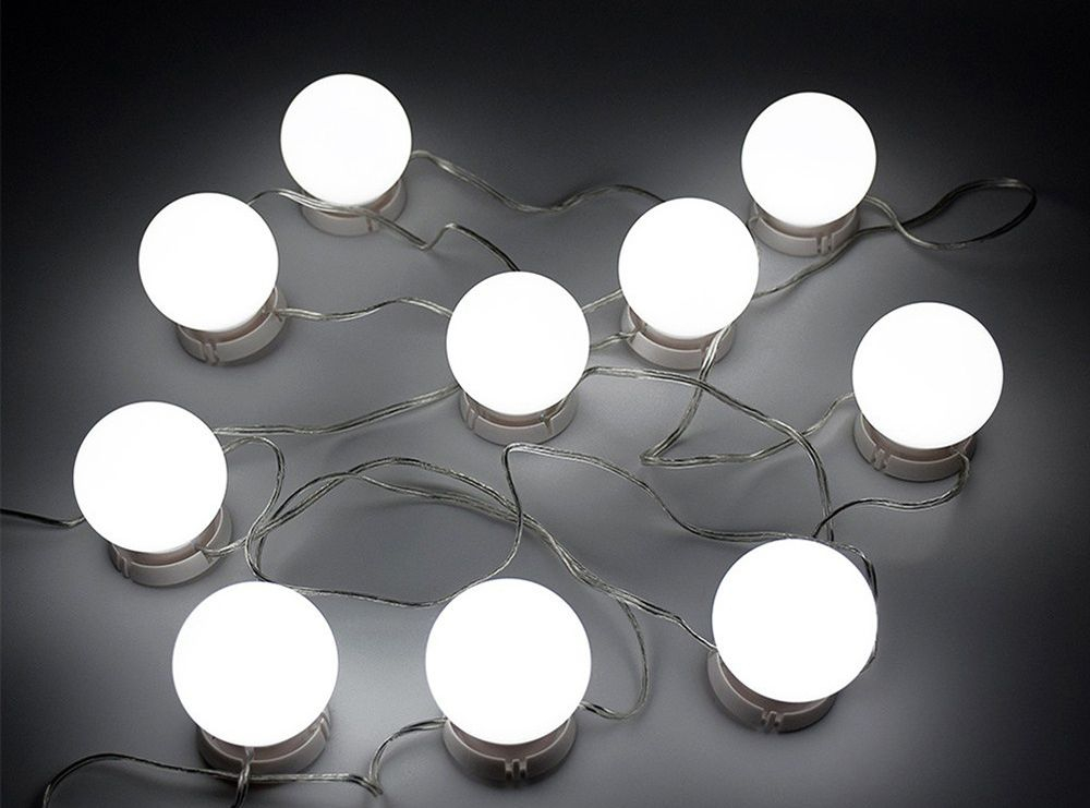 Set 10 becuri led pentru oglinda cu dimmer, prindere cu ventuze sau adeziv, 3 nuante de lumina [5]