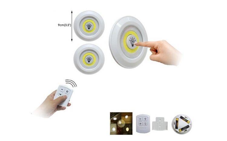 Set 3 lampi led wireless cu telecomanda [5]