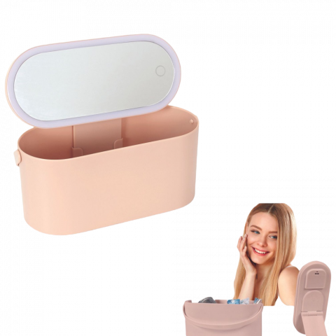 Oglinda iluminata led si cutie portabila pentru cosmetice [5]