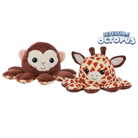 Diverse - Jucarie de plus reversibila maimuta – girafa 30cm