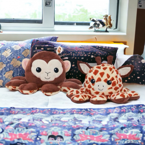 Jucarie de plus reversibila maimuta – girafa 30cm [4]
