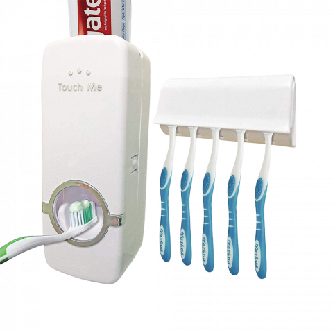 Dispenser pentru pasta de dinti si suport pentru 5 periute [1]