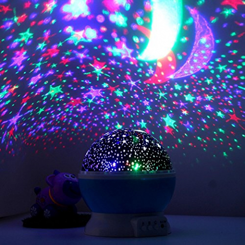 Lampa de veghe cu proiector de stele, rotatie 360°, cu alimentare usb sau pe baterii [3]