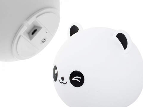 Lampa de veghe pentru copii rgb cu senzor tactil, telecomanda si incarcare usb, model panda [1]