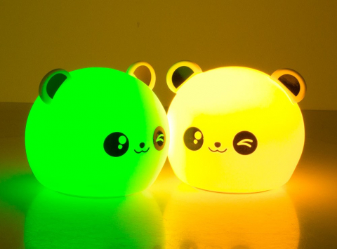 Lampa de veghe pentru copii rgb cu senzor tactil, telecomanda si incarcare usb, model panda [3]