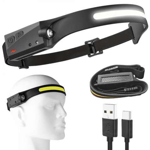 Lanterna de cap cu led, senzor de miscare si incarcare usb [3]