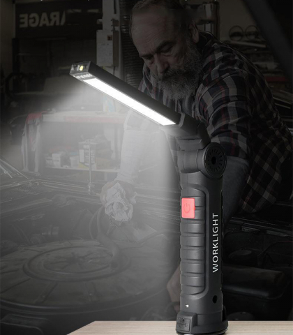 Lanterna LED pliabila, 5 moduri de iluminare, cu magnet, incarcare USB si rotatie 360° [4]