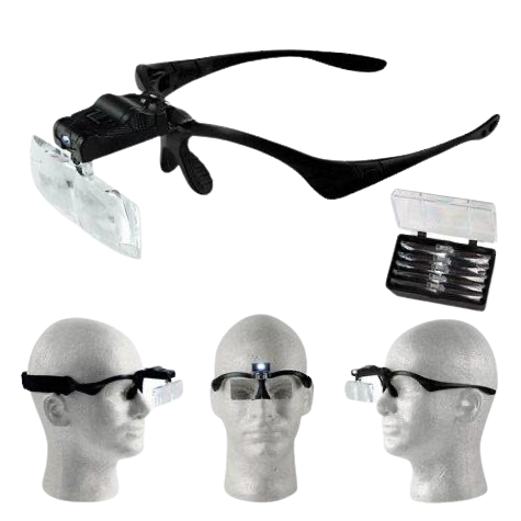Ochelari de marire cu 5 lentile interschimbabile si led [2]