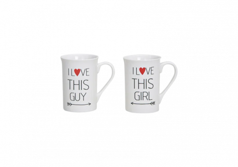 Accesorii bucătărie - Set 2 cani “I love this girl / guy” pentru el si ea