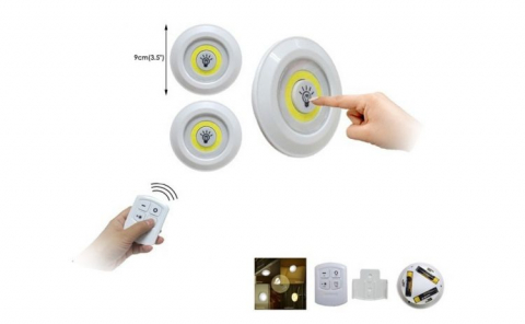 Set 3 lampi led wireless cu telecomanda [4]
