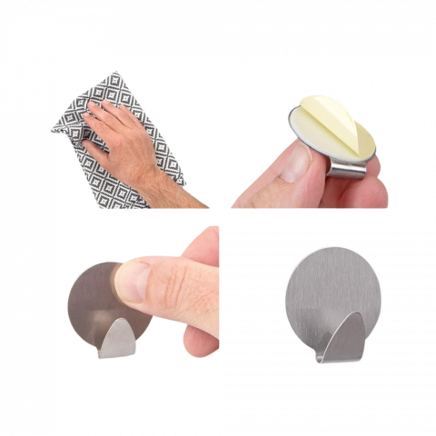Set 4 agataori autoadezive din inox [3]
