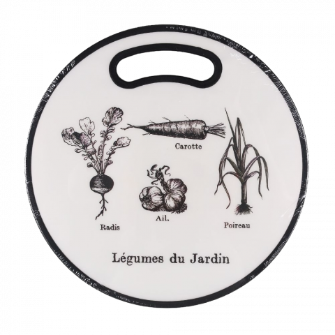 Accesorii bucătărie - Tocator rotund din plastic model Legume, diametru 30 cm