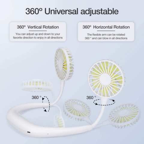 Ventilator portabil pentru gat cu led si incarcare usb [4]
