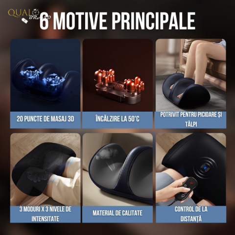 Aparat de Masaj Picioare Qual Brand®, 3 Moduri de Masaj [5]