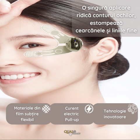 Aparat Masaj Facial QUAL BRAND® cu microcurent EMS, Efect de Lifting, Anticearcane si Antirid, Intinerirea si Intinderea pielii din jurul ochilor, Reincarcabil, Verde [2]