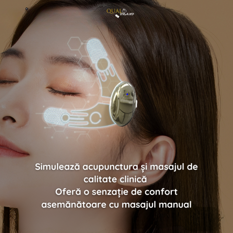 Aparat Masaj Facial QUAL BRAND® cu microcurent EMS, Efect de Lifting, Anticearcane si Antirid, Intinerirea si Intinderea pielii din jurul ochilor, Reincarcabil, Verde [1]