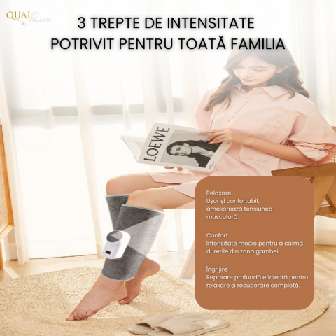 Aparat Masaj Picioare Qual Brand® cu Presopunctura, Masaj 360 grade , 3 Trepte de Intensitate Reglabile, Functie de Compresie Calda, Reincarcabil, Autonomie pana la 4 ore de Utilizare continua, Gri de [4]
