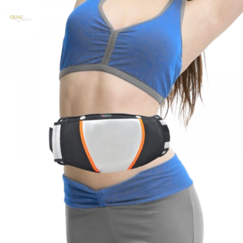 Aparate Masaj Corp - Centura Fitness QUAL BRAND® FitBody, cu Vibratii, Functie de Incalzire, 4 Trepte de Intensitate, 2 Moduri, Pentru Slabit si Tonifiere Precisa, Pentru talie pana la 140 cm, Negru